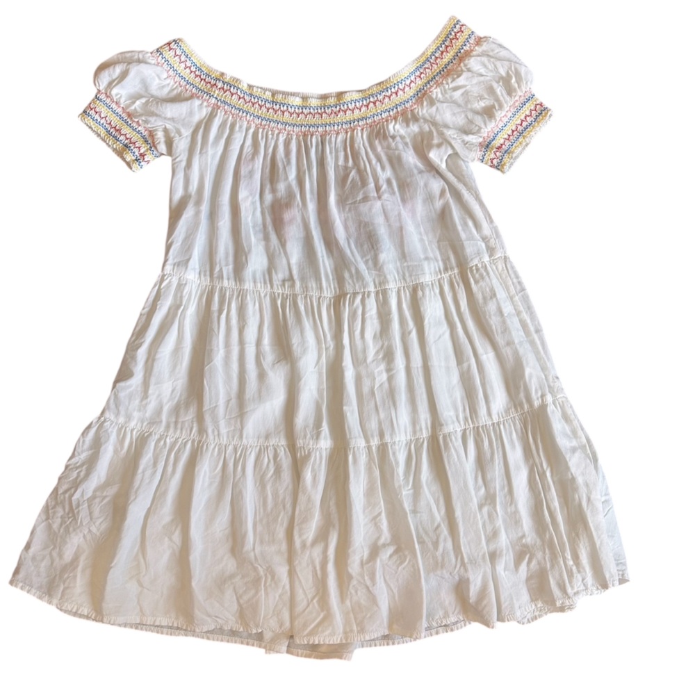 Forever 21 White Girls’ Embroidered Floral Tiered Dress Size L - Picture 2 of 4